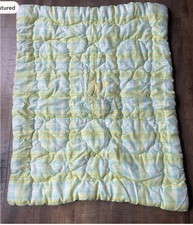 Vintage Yellow Plaid Quilted Baby Comforter