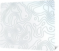 Premium Glass Gaming Mousepad with Topographic Design, Large Size 410x310mm