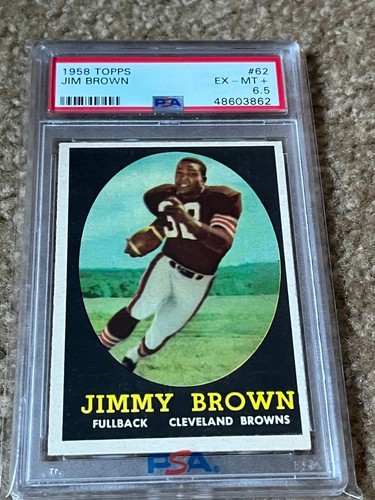1958 Topps Jim Brown Rookie #62 PSA 6.5 Incredible Eye Appeal MVP Hall of Fame.