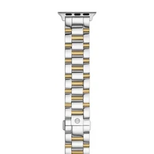 Michele MS20GS285048 Two-Tone 3-Link Gold Steel Bracelet Band for Apple Watch
