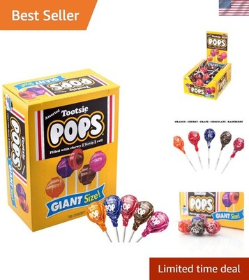 Giant Tootsie Pops - 72 Count Assorted Fruity Lollipops with Chocolatey Surprise