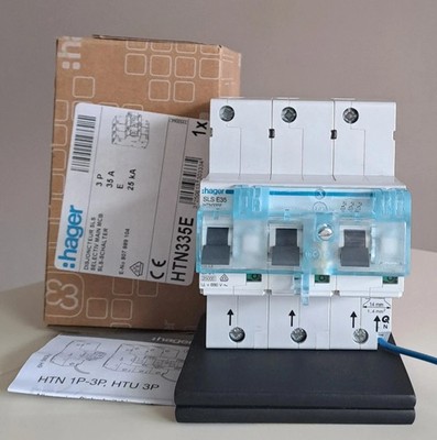 Hager HTN335E SLS-Schalter 35A 3-polig Hutschiene Neu OVP