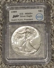 1989 ICG MS69+ Silver American Eagle $1 Dollar Coin Austin Hutto Pres. Signed !!