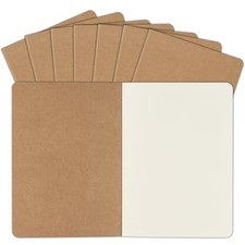 Pack A5 Kraft Notebooks Bulk.15x5.5 Inches Blank Journaling Notebooks, 8