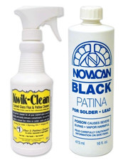 Novacan Black Patina for Lead 16oz & Kwik-Clean Flux Cleaner - 16oz