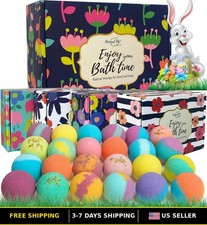 24 Organic Bath Bombs Set with Essential Oils for Spa and Relaxation