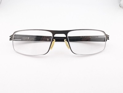 Ic! Berlin Eyeglasses, Frames Only, Ibrahim H. Graphite, 55-18-145, Germany