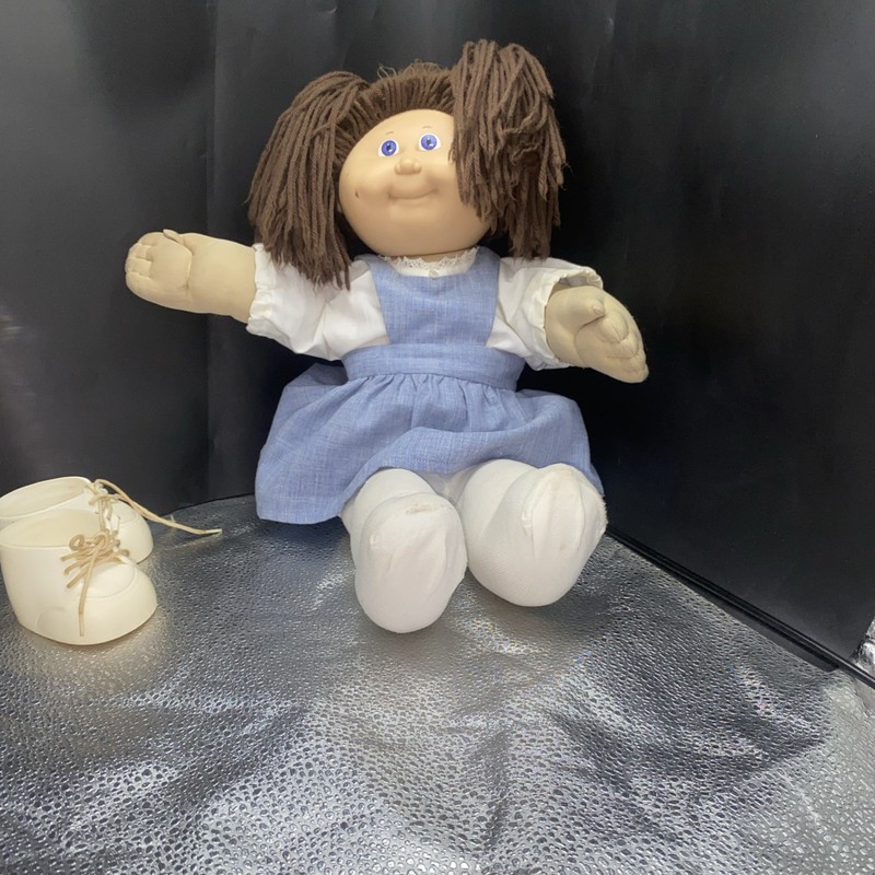 OAA Cabbage Patch Kids Doll HM #15 Purple Eyes, Brown Double Ponytail 1978-1983