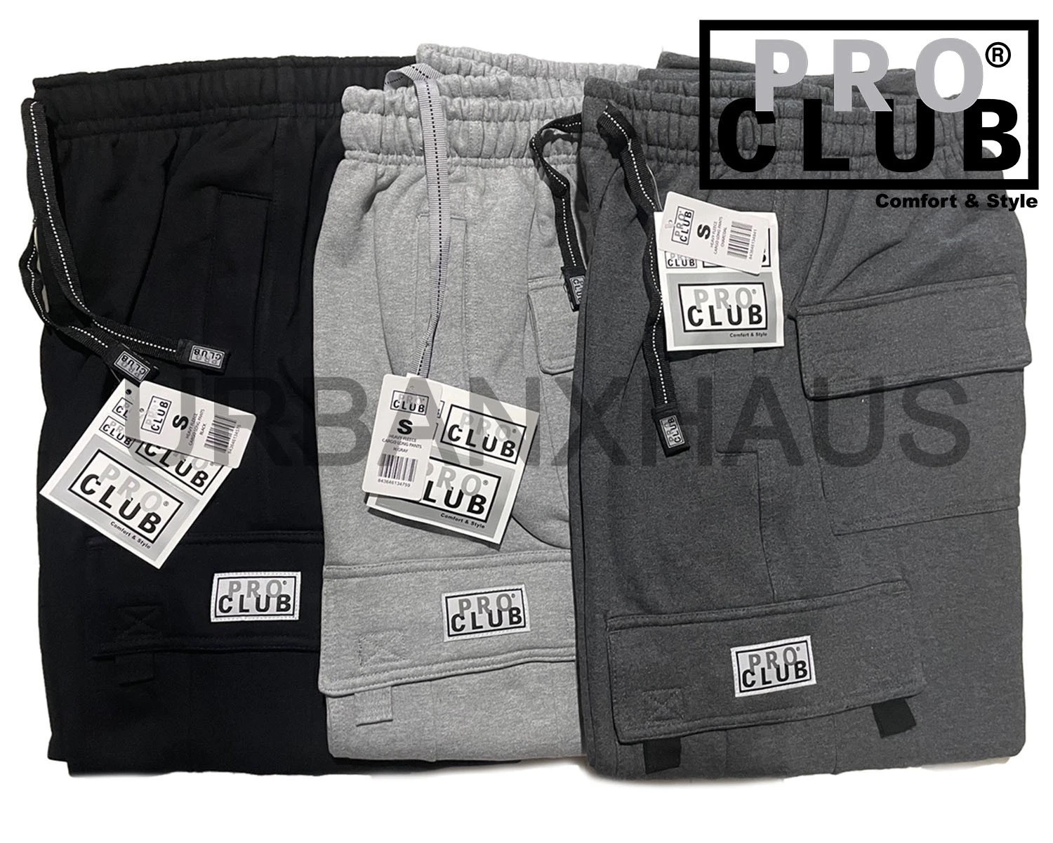 PRO CLUB MEN'S FLEECE CARGO SWEATPANTS HEAVYWEIGHT *5 COLORS XS-5XL
Opens in a new window or tab