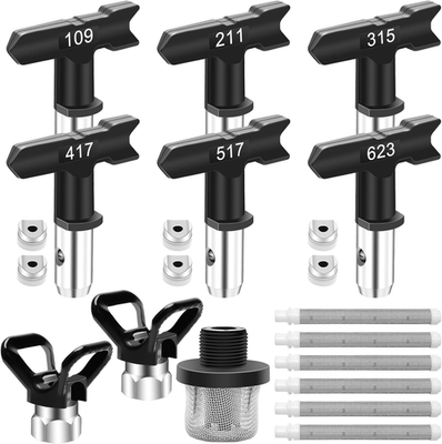 #ad 15 Pieces Airless Paint Sprayer Tips Set 6 Reversible Spray Nozzle Tips with Sp $40.95