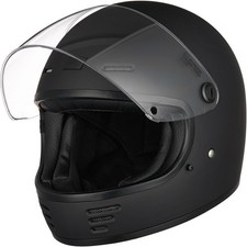Casco retrò Moto Vintage  Integrale Custom ORIGINE OMEGA Nero Opaco