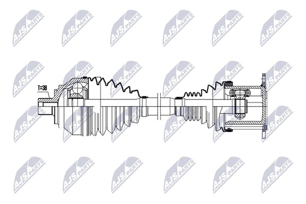 NTY Antriebswelle NPW-AU-078 123Mm FüR Bentley Continental Flying Spur Flex GTC-image