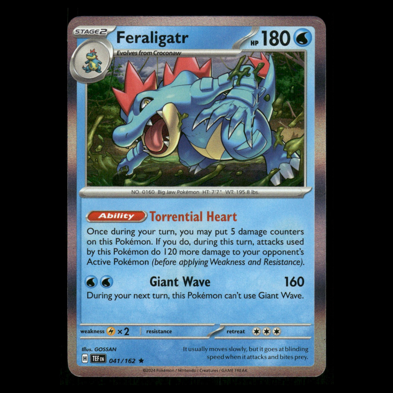 Feraligatr #41 2024 Scarlet - Violet Series - Temporal Forces Rare Holo Pokemon