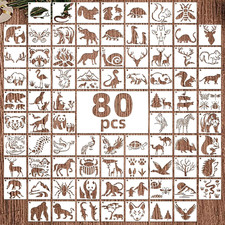 80 Pcs Reusable 3X3 Inch Animal Stencils for Painting - Cute Wild  Forest