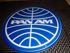 PAN AM Blechschild rund! Neu! Durchmesser 19,5 cm.