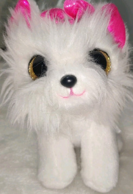 Zuru * Coco Surprise ~ 'Silvy' White Puppy Dog Plush w/Pink Bow