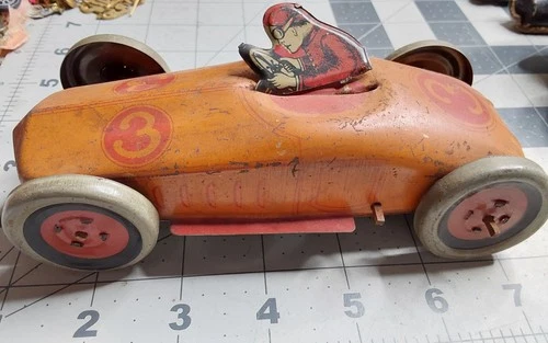 J Chein Tin Windup Race Car #3