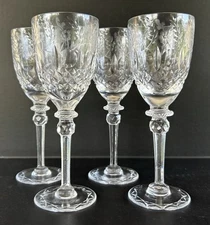 Rogaska Crystal Gallia Wine Glasses 7 3/4" Set Of 4