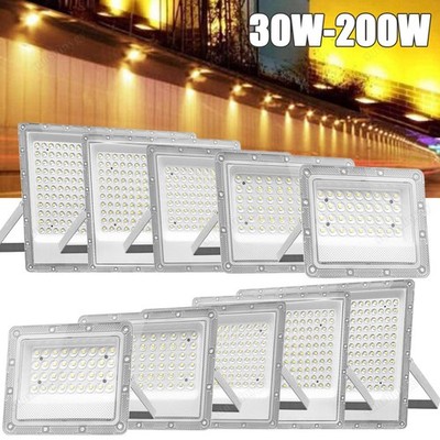 LED Fluter 30-200W Strahler Scheinwerfer Baustrahler Außenleuchten Außenstrahler