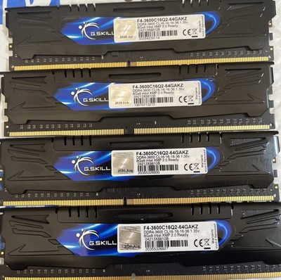 G.SKILL ARES 32GB (4x8GB) F4-3600C16Q2 64GAKZ Intel XMP - DDR4-3600MHz RAM Game