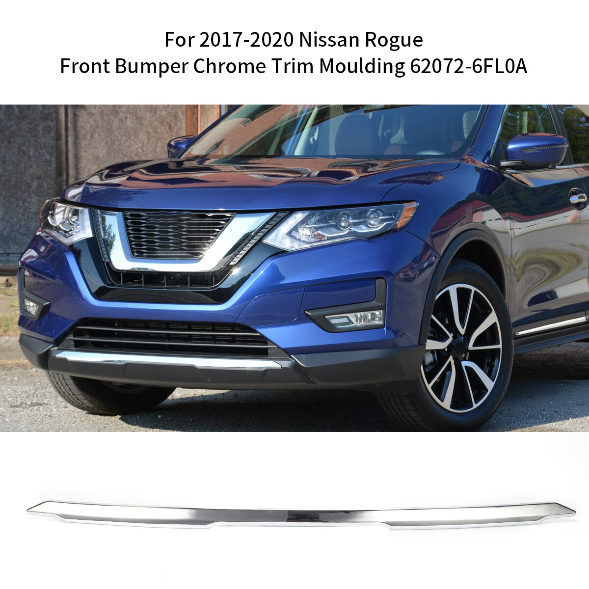 Front Bumper Chrome Moulding Lower Trim 62072-6FL0A For 2017-2020