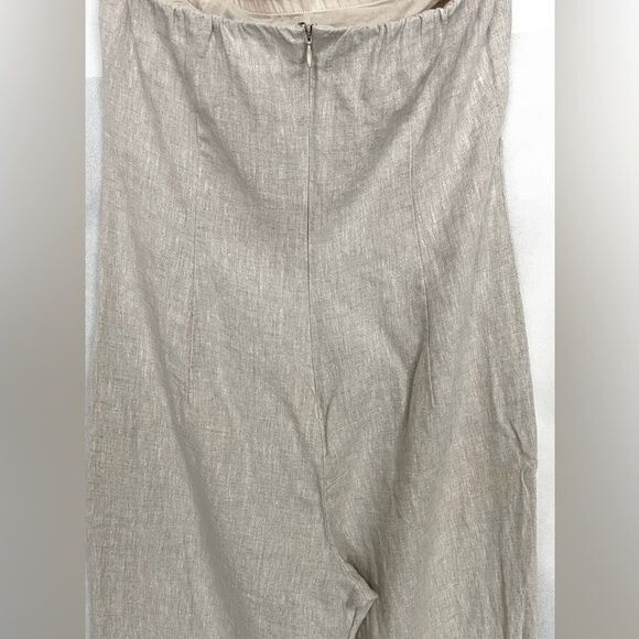 Reformation Jude Linen Wideleg Jumpsuit Oatmeal Size… Gem