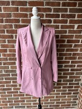 New Nasty Gal Womens Long Sleeve 2 Button Blazer, Size 8 rose pink brand new