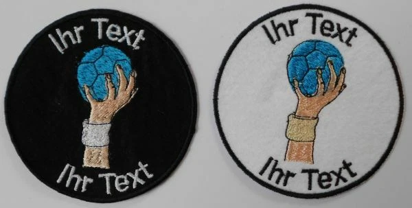 LADREAS Handball Aufnäher mit Wunschtext Ballsport Patch 8cm (58-1)