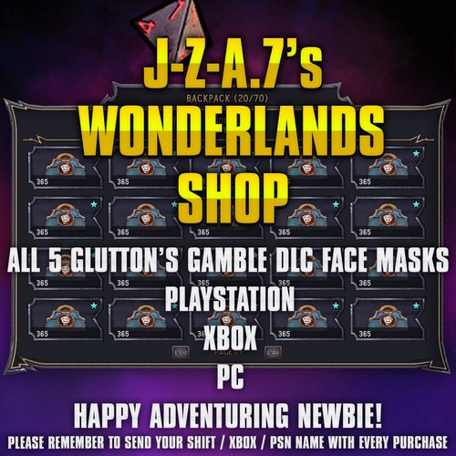 PS/XBOX/PC Tiny Tina's Wonderlands TODOS LOS ACCESORIOS DE CABEZA COSMÉTICOS ENGRANAJES SKINS DLC - Imagen 7 de 55