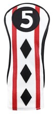 Majek Golf Clubs Poker Diamond Protective Black Red White 5 Fairway Head Cover