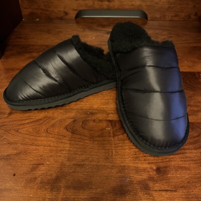 NEW Alpine Design women sz 11 puffy slippers thick sole wool blend fuzzy lining 