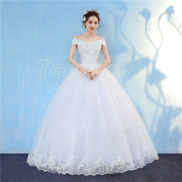 Wedding Lace Up Dress Elegant Brides Ball Gown Women&#039;s Wear Off-shoulder Dresses