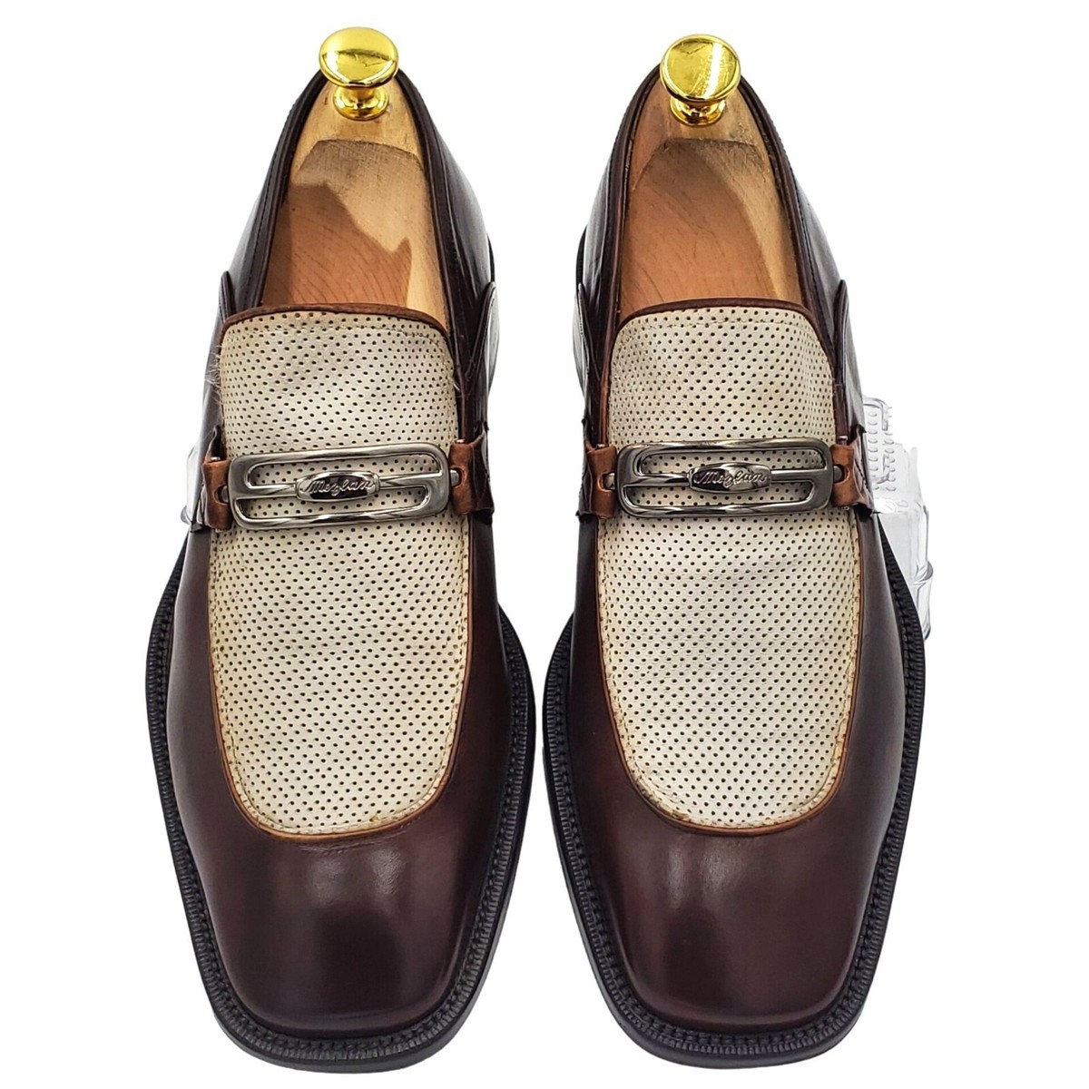 Mezlan Spain Brown Perforated Leather Slip-on Loafers Men size 9.5 Casual Shoes Mezlan Sonoma Men Brown Leather Woven Basket | Mercari main image 2