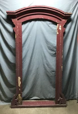 Antique VTG Mansard Dome Top Pediment 29x71 Red Window Surround Old 1086-24B
