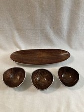 Simply Designz Organic Serveware Set of 3 Nut Bowls & Large Serving Bowl