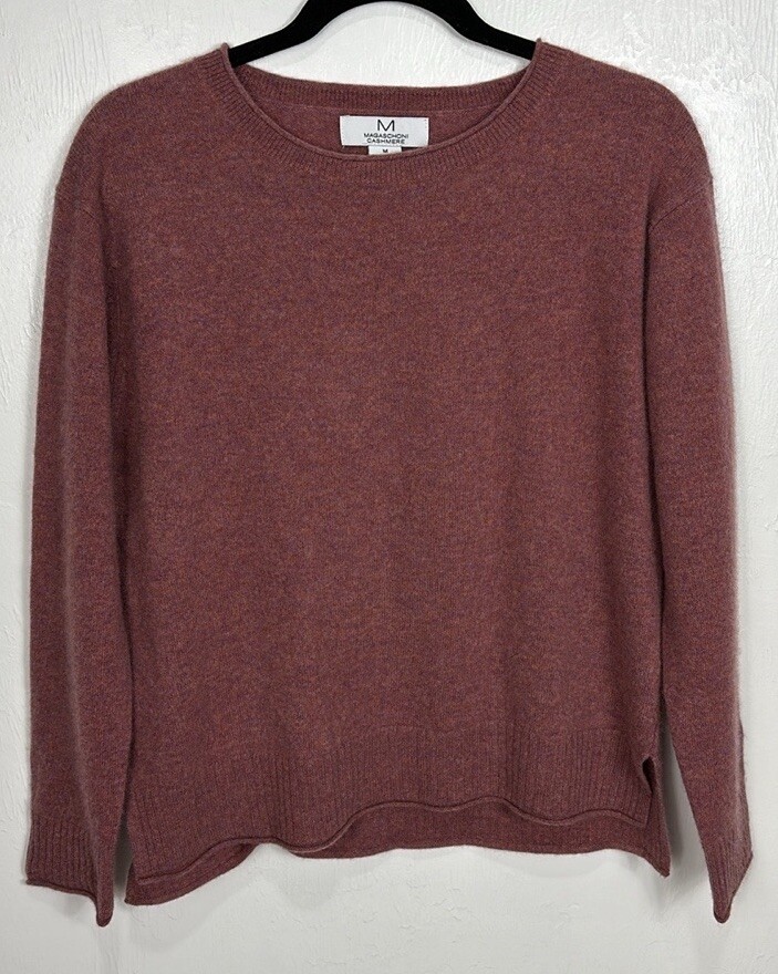 Magaschoni 100% Cashmere Crew Neck Pullover Sweater Size M