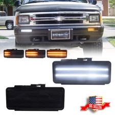 Smoke Switchback LED Front DRL Signal Lamp For 94-97 Chevy S10 Blazer GMC Sonoma