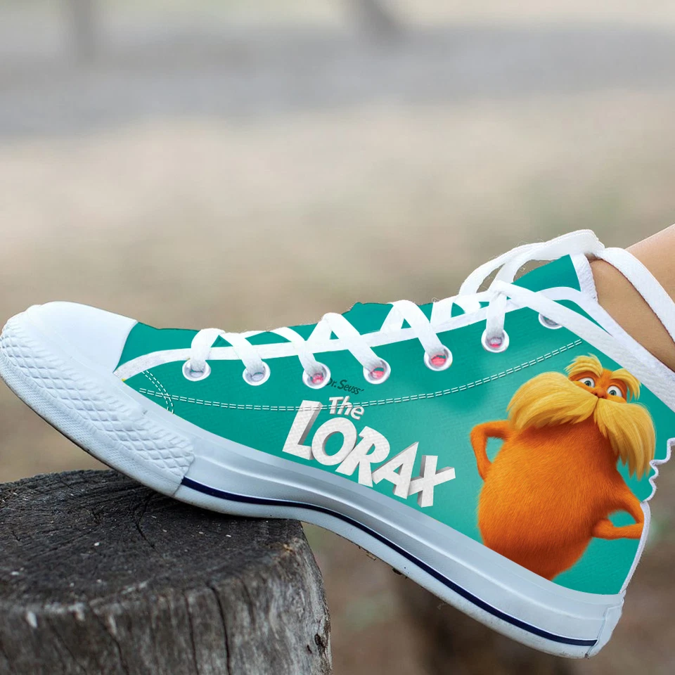 Top alto de lona The Lorax, Dr. Seuss The Lorax estampado unisex blanco Foto 4 de 4