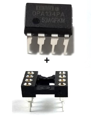 10PCS Burr Brown OPA134PA OPA134 + Sockets - Mono HiFi Audio OpAmp - New IC