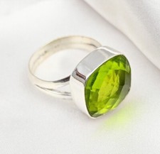 Peridot Gemstone Handmade 925 Sterling Silver Jewelry Ring For Memorial Day