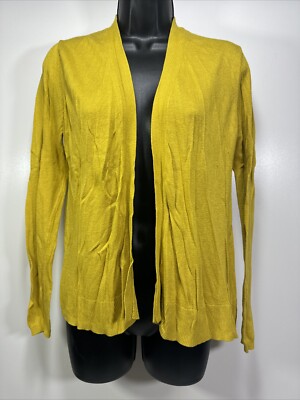 Womens Old Navy Yellow Cardigan Sweater Long Sleeve Size M