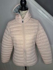 Geographical Norway Padded Quilted Pink Down Zip Up Coat Jacket Womens Size 14