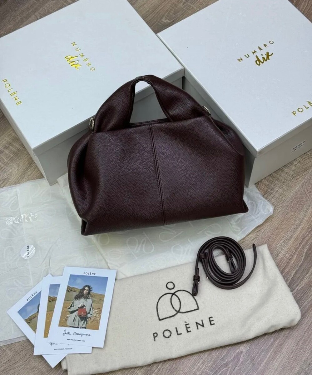 Polene-Fashionable Trendy Bag Made of Genuine Leather Polene, In