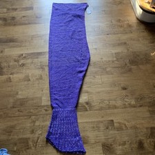Hughapy Mermaid Tail Knit Crochet Cozy Blanket Adult Child Girls Purple New
