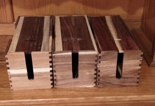 WOOD CABLE MANAGEMENT BOXES 12 X 5.25 X 5.25 LOT OF 3 BOXES