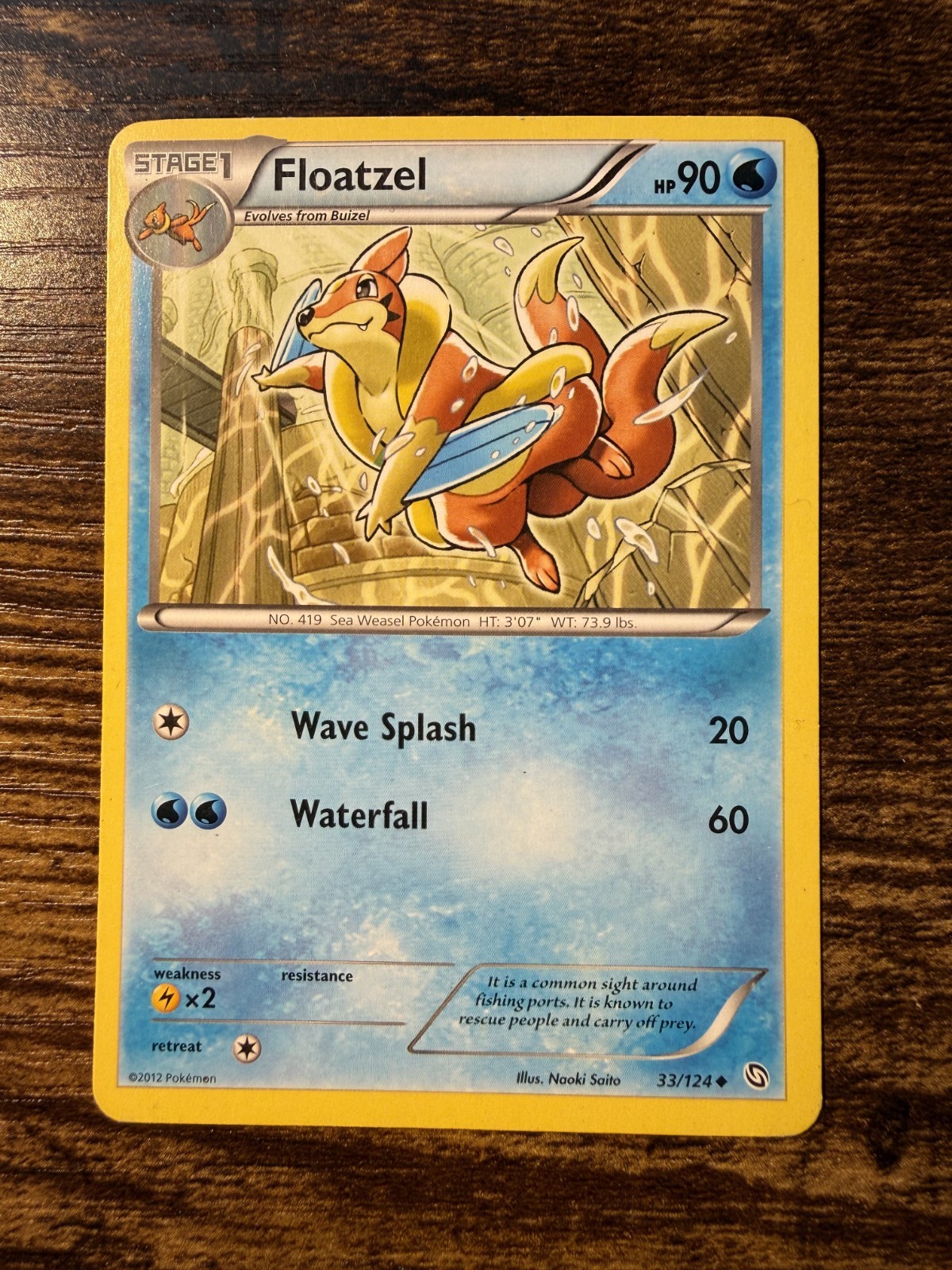 Floatzel 33/124 Dragons Exalted 2012 Pokemon Card Regular Non Holo HP