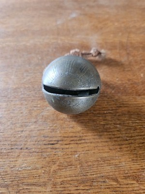 Vintage Sleigh Bell, No. 10 Brass Jingle Bell, Cracked