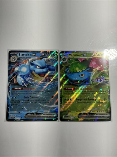 Blastoise EX 30/142 Promo Stellar Crown Stamped Venusaur 1/142 Pokemon Full Art