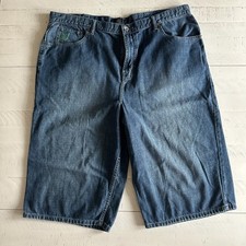 y2k Sean John Baggy Wide Leg Jean Shorts Denim Jorts Men's Blue Size 40