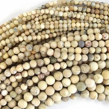 Natural Matte African Opal Round Beads Gemstone 15.5" Strand 4mm 6mm 8mm